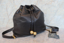 画像をギャラリービューアに読み込む, CHANEL/シャネル ココマーク巾着チェーンリュック ラムスキン ブラック/ゴールド金具 リュック 700100217