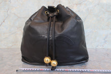 画像をギャラリービューアに読み込む, CHANEL/シャネル ココマーク巾着チェーンリュック ラムスキン ブラック/ゴールド金具 リュック 700100217