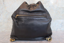 画像をギャラリービューアに読み込む, CHANEL/シャネル ココマーク巾着チェーンリュック ラムスキン ブラック/ゴールド金具 リュック 700100217