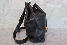 画像をギャラリービューアに読み込む, CHANEL/シャネル ココマーク巾着チェーンリュック ラムスキン ブラック/ゴールド金具 リュック 700100217