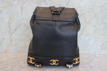 將圖片載入圖庫檢視器 CHANEL/シャネル トリプルココマークチェーンリュック キャビアスキン ブラック/ゴールド金具 リュック 800010120