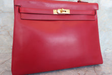 画像をギャラリービューアに読み込む, HERMES/エルメス ケリー35 ボックスカーフ ルージュヴィフ 〇U刻印 ショルダーバッグ 700080149