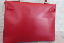 画像をギャラリービューアに読み込む, HERMES/エルメス ケリー35 ボックスカーフ ルージュヴィフ 〇U刻印 ショルダーバッグ 700080149