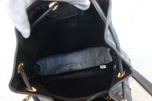 画像をギャラリービューアに読み込む, CHANEL/シャネル ココマーク巾着チェーンリュック ラムスキン ブラック/ゴールド金具 リュック 700100217