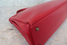 画像をギャラリービューアに読み込む, HERMES/エルメス ケリー35 ボックスカーフ ルージュヴィフ 〇U刻印 ショルダーバッグ 700080149