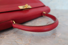 画像をギャラリービューアに読み込む, HERMES/エルメス ケリー35 ボックスカーフ ルージュヴィフ 〇U刻印 ショルダーバッグ 700080149
