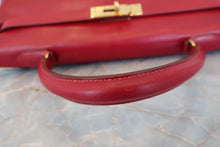 画像をギャラリービューアに読み込む, HERMES/エルメス ケリー35 ボックスカーフ ルージュヴィフ 〇U刻印 ショルダーバッグ 700080149