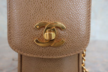 画像をギャラリービューアに読み込む, CHANEL/シャネル ココマークミニチェーンショルダー キャビアスキン ベージュ/ゴールド金具 ショルダーバッグ 800050120