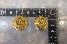 Load image into Gallery viewer, CHANEL CC mark Round earring Gold plate Gold Earring 700040097