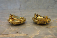 Load image into Gallery viewer, CHANEL CC mark Round earring Gold plate Gold Earring 700040097