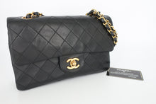 將圖片載入圖庫檢視器 CHANEL/シャネル マトラッセWフラップWチェーンショルダーバッグ ラムスキン ブラック/ゴールド金具 ショルダーバッグ 800090138