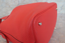 画像をギャラリービューアに読み込む, HERMES/エルメス ピコタンロックMM トリヨンクレマンス ルージュピヴォワンヌ □R刻印 ハンドバッグ 700080141