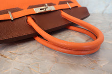 Load image into Gallery viewer, HERMES BIRKIN 30 Bi-color Togo leather Orange /Brown □G Engraving Hand bag 700120061