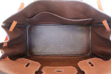 Load image into Gallery viewer, HERMES BIRKIN 30 Bi-color Togo leather Orange /Brown □G Engraving Hand bag 700120061
