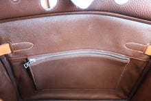 Load image into Gallery viewer, HERMES BIRKIN 30 Bi-color Togo leather Orange /Brown □G Engraving Hand bag 700120061