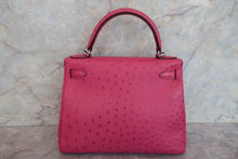 將圖片載入圖庫檢視器 HERMES/エルメス ケリー28 オーストリッチ フューシャピンク □H刻印 ショルダーバッグ 700090215