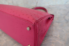 將圖片載入圖庫檢視器 HERMES/エルメス ケリー28 オーストリッチ フューシャピンク □H刻印 ショルダーバッグ 700090215