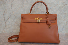 将图片加载到图库查看器,HERMES KELLY 35 Graine Couchevel leather Gold □D刻印 Shoulder bag 700120030