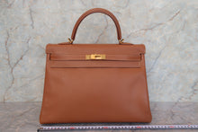 将图片加载到图库查看器,HERMES KELLY 35 Graine Couchevel leather Gold □D刻印 Shoulder bag 700120030