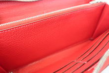 Load image into Gallery viewer, HERMES  Azapp Long Chevre myzore goatskim Rouge casaque □Q Engraving Wallet 700040127