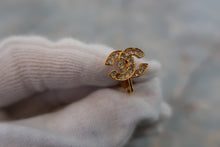 Load image into Gallery viewer, CHANEL CC mark Rhinestone earrings Gold plate Gold Earring 600030088