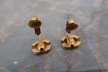 Load image into Gallery viewer, CHANEL CC mark Rhinestone earrings Gold plate Gold Earring 600030088