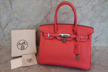 Load image into Gallery viewer, HERMES BIRKIN 30 Clemence leather Bougainvillier □P Engraving Hand bag 700090194
