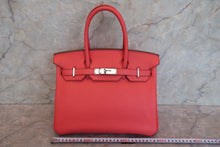 Load image into Gallery viewer, HERMES BIRKIN 30 Clemence leather Bougainvillier □P Engraving Hand bag 700090194