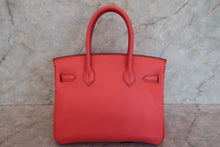 Load image into Gallery viewer, HERMES BIRKIN 30 Clemence leather Bougainvillier □P Engraving Hand bag 700090194