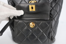 画像をギャラリービューアに読み込む, CHANEL/シャネル マトラッセチェーンリュック ラムスキン ブラック/ゴールド金具 リュック 800090128