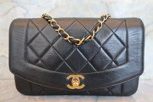 Load image into Gallery viewer, CHANEL  Diana matelasse chain shoulder bag Lambskin Black/Gold hadware Shoulder bag 700090188