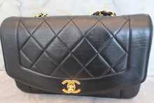 Load image into Gallery viewer, CHANEL  Diana matelasse chain shoulder bag Lambskin Black/Gold hadware Shoulder bag 700090188