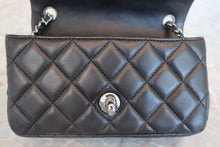 Load image into Gallery viewer, CHANEL Mini matelasse chain shoulder bag Lambskin Black/Silver hadware Shoulder bag 700090245