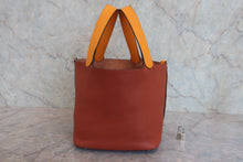 画像をギャラリービューアに読み込む, HERMES/エルメス ピコタンロックタッチMM トリヨンクレマンス/ヴォースイフト キュイーブル/ジョーヌドール X刻印 ハンドバッグ 800020139