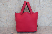 将图片加载到图库查看器,HERMES PICOTIN LOCK Eclat MM Clemence leather/Swift leather Framboise/Rouge sellier Z刻印 Hand bag 600100161