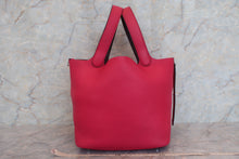 Load image into Gallery viewer, HERMES PICOTIN LOCK Eclat MM Clemence leather/Swift leather Framboise/Rouge sellier Z Engraving Hand bag 600100161