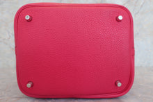 Load image into Gallery viewer, HERMES PICOTIN LOCK Eclat MM Clemence leather/Swift leather Framboise/Rouge sellier Z Engraving Hand bag 600100161