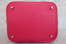 Load image into Gallery viewer, HERMES PICOTIN LOCK Eclat MM Clemence leather/Swift leather Framboise/Rouge sellier Z Engraving Hand bag 600100161