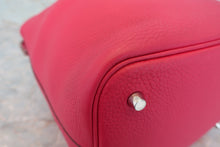 Load image into Gallery viewer, HERMES PICOTIN LOCK Eclat MM Clemence leather/Swift leather Framboise/Rouge sellier Z Engraving Hand bag 600100161