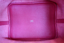 Load image into Gallery viewer, HERMES PICOTIN LOCK Eclat MM Clemence leather/Swift leather Framboise/Rouge sellier Z Engraving Hand bag 600100161