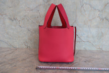 Load image into Gallery viewer, HERMES PICOTIN LOCK CASAQUE 2PM Clemence leather Rose mexico/Rose extreme/Rouge de coeur Y Engraving Hand bag 800080104