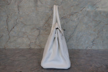 Load image into Gallery viewer, HERMES BIRKIN 30 Clemence leather White □L Engraving Hand bag 700120051