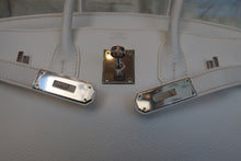 Load image into Gallery viewer, HERMES BIRKIN 30 Clemence leather White □L Engraving Hand bag 700120051