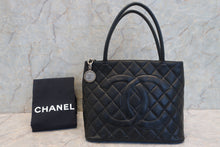 画像をギャラリービューアに読み込む, CHANEL/シャネル 復刻トート キャビアスキン ブラック/シルバー金具 トートバッグ 800010079