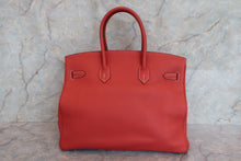 Load image into Gallery viewer, HERMES BIRKIN 35 Bi-color Clemence leather Sanguine/White □O Engraving Hand bag 700070128