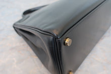 画像をギャラリービューアに読み込む, HERMES/エルメス ケリー28 ボックスカーフ ブラック 〇F刻印 ハンドバッグ 700080112