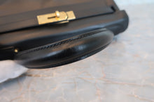 画像をギャラリービューアに読み込む, HERMES/エルメス ケリー28 ボックスカーフ ブラック 〇F刻印 ハンドバッグ 700080112