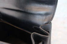 画像をギャラリービューアに読み込む, HERMES/エルメス ケリー28 ボックスカーフ ブラック 〇F刻印 ハンドバッグ 700080112