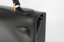 將圖片載入圖庫檢視器 HERMES/エルメス ケリー28 ボックスカーフ ブラック 〇N刻印 ハンドバッグ 80010008