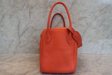 Load image into Gallery viewer, HERMES LINDY 34 Clemence leather Orange poppy T Engraving Shoulder bag 700090196